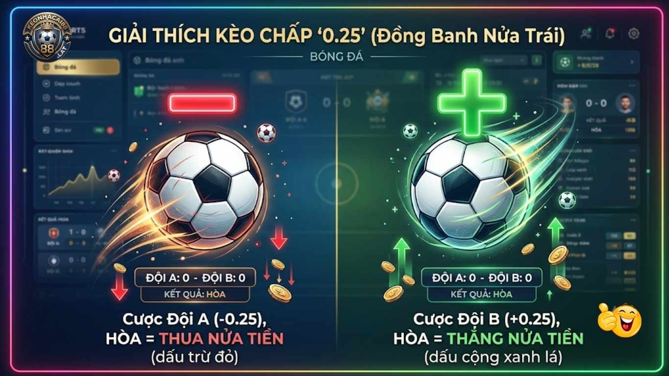 Hướng dẫn cách tính tiền Kèo chấp 1/4 chi tiết
