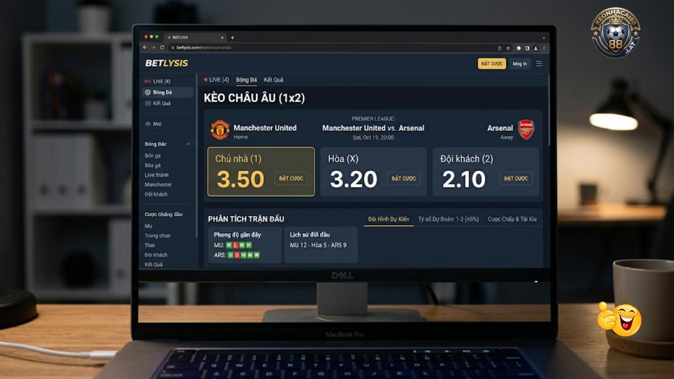 Bảng kèo Châu Âu 1x2 tại 188Bet luôn có tỷ lệ Odds cực cao