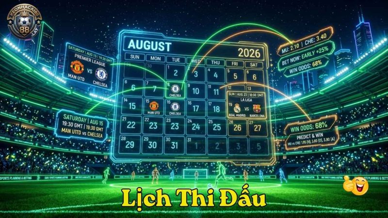 Lịch Thi Đấu Bóng Đá Hôm Nay