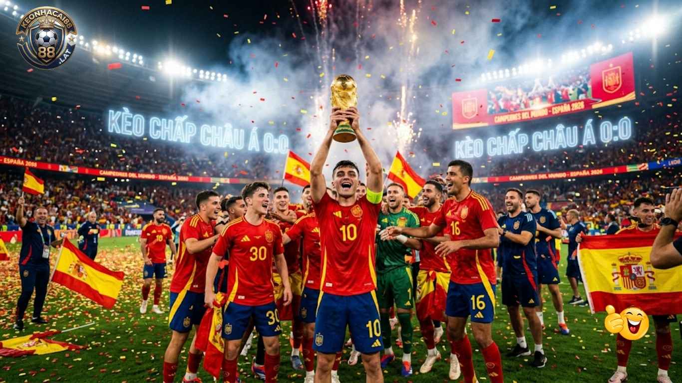 Tuyển Tây Ban Nha nâng cao cúp vàng World Cup 2026