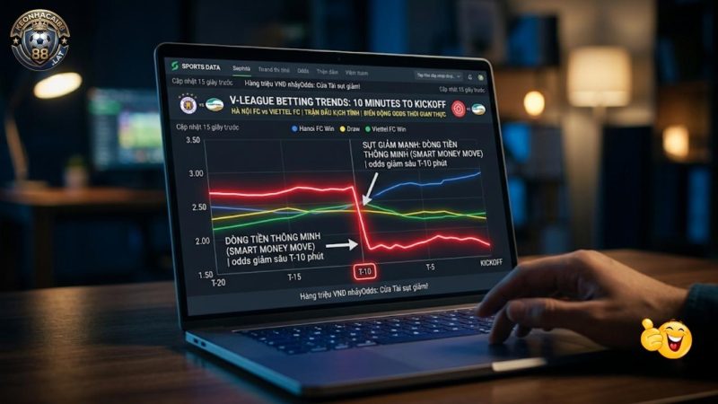 Theo dõi sự biến động nhảy odds sát giờ bóng lăn.
