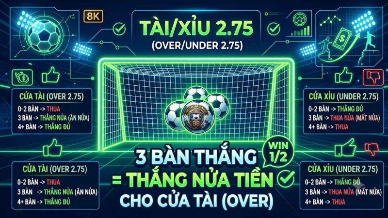 Kèo Tài Xỉu 2 3/4 (2.75) Là Gì?